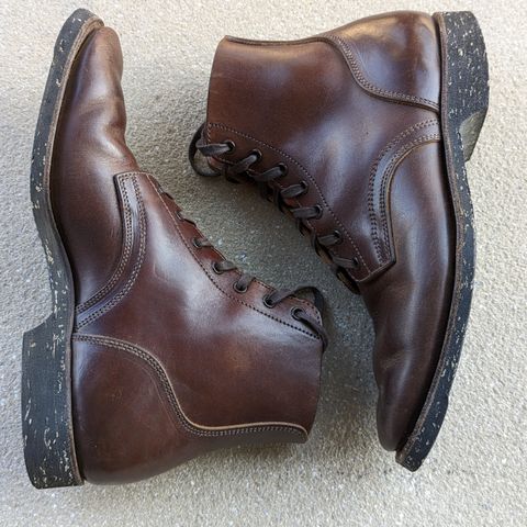 View photo of Clinch Yeager Boots in Brown-Overdyed Horsebutt