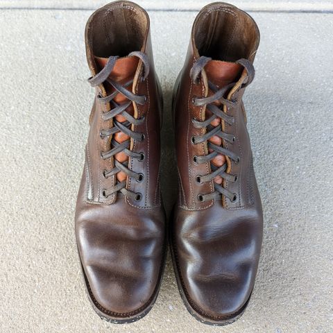 View photo of Clinch Yeager Boots in Brown-Overdyed Horsebutt