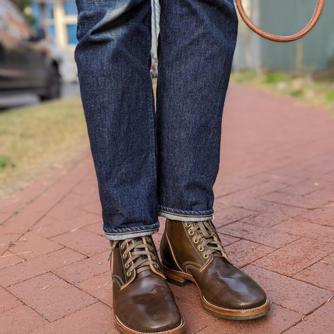 View photo of Quan Shoemaker Unknown Model in Horween Dark Cognac Shell Cordovan