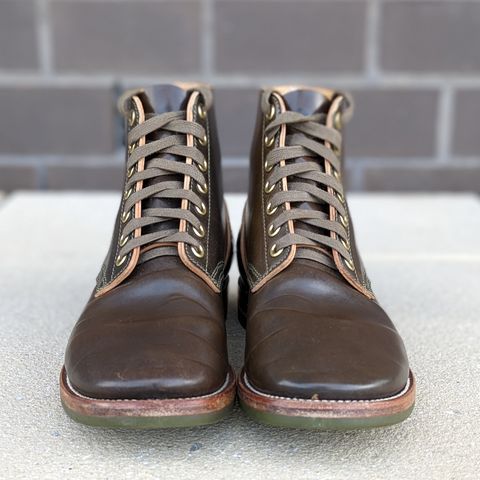 View photo of Quan Shoemaker Unknown Model in Horween Dark Cognac Shell Cordovan