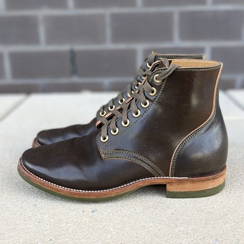 View photo of Quan Shoemaker Unknown Model in Horween Dark Cognac Shell Cordovan