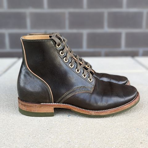 View photo of Quan Shoemaker Unknown Model in Horween Dark Cognac Shell Cordovan