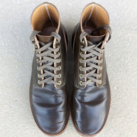 View photo of Quan Shoemaker Unknown Model in Horween Dark Cognac Shell Cordovan