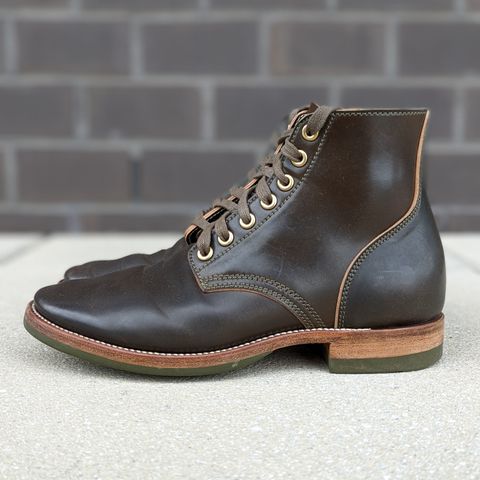 View photo of Quan Shoemaker Unknown Model in Horween Dark Cognac Shell Cordovan