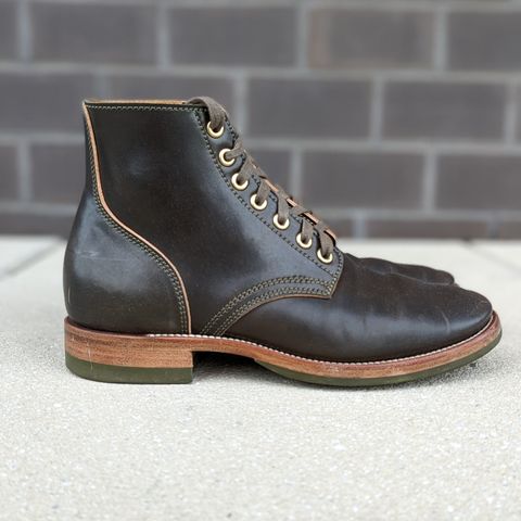 View photo of Quan Shoemaker Unknown Model in Horween Dark Cognac Shell Cordovan