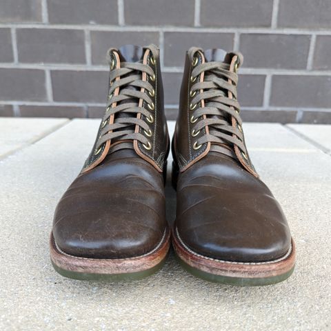 View photo of Quan Shoemaker Unknown Model in Horween Dark Cognac Shell Cordovan