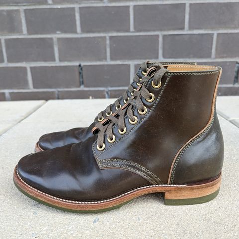 View photo of Quan Shoemaker Unknown Model in Horween Dark Cognac Shell Cordovan