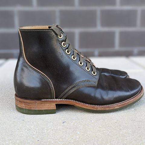 View photo of Quan Shoemaker Unknown Model in Horween Dark Cognac Shell Cordovan