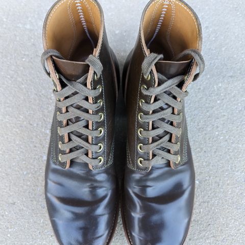 View photo of Quan Shoemaker Unknown Model in Horween Dark Cognac Shell Cordovan