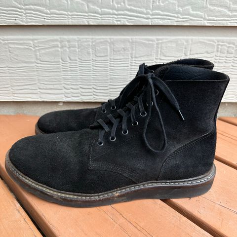 Oak Street Bootmakers Field Boot in Seidel Black Oiled Congo Shrunken Bison Roughout