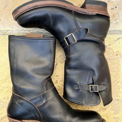 View photo of John Lofgren Wabash Engineer Boots in Horween Black Chromexcel