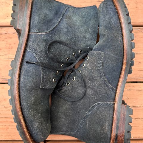 View photo of Oak Street Bootmakers Field Boot in Horween Natural Indigo Chromexcel Roughout