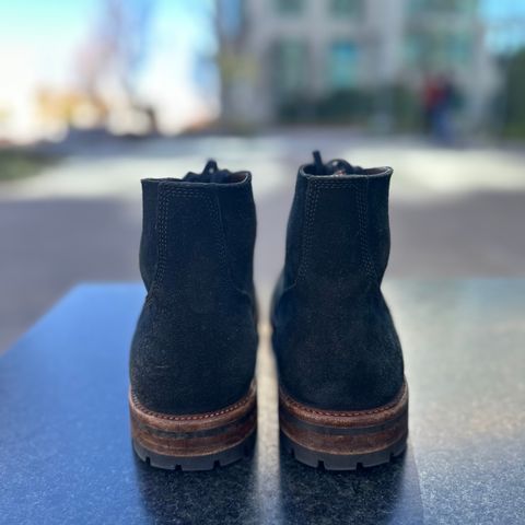 View photo of Oak Street Bootmakers Field Boot in Horween Natural Indigo Chromexcel Roughout