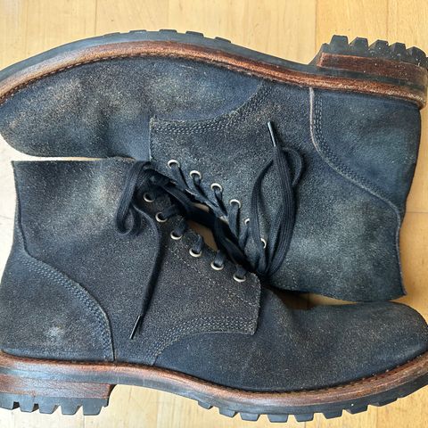 View photo of Oak Street Bootmakers Field Boot in Horween Natural Indigo Chromexcel Roughout