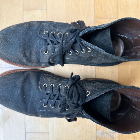 View photo of Oak Street Bootmakers Field Boot in Horween Natural Indigo Chromexcel Roughout