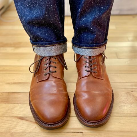 Grant Stone Edward Boot in Horween Honey Glazed Shell Cordovan