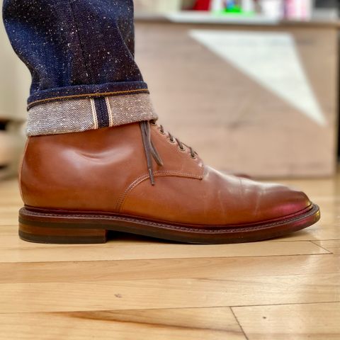 Grant Stone Edward Boot in Horween Honey Glazed Shell Cordovan