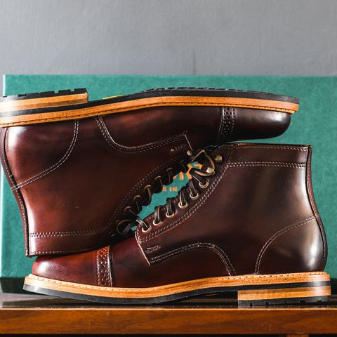 View photo of Rancourt & Co. Porter Boot in Horween Espresso Shell Cordovan