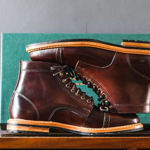 View photo of Rancourt & Co. Porter Boot in Horween Espresso Shell Cordovan