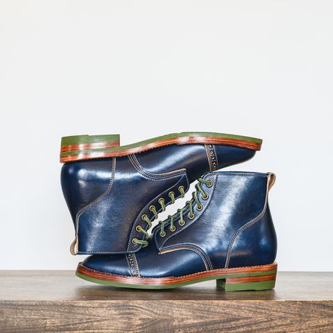 Jakkrabbits Officer Boots in Jakkrabbits Heritage Veg Tan Hand-Dyed Navy