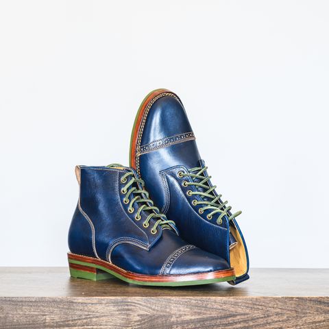 Jakkrabbits Officer Boots in Jakkrabbits Heritage Veg Tan Hand-Dyed Navy