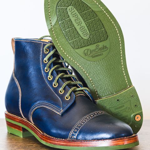 Jakkrabbits Officer Boots in Jakkrabbits Heritage Veg Tan Hand-Dyed Navy