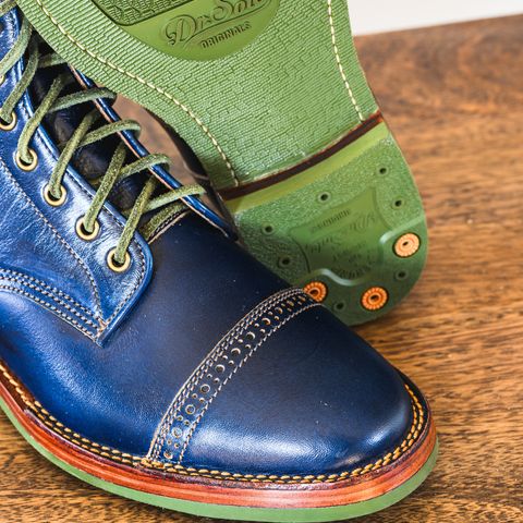 Jakkrabbits Officer Boots in Jakkrabbits Heritage Veg Tan Hand-Dyed Navy