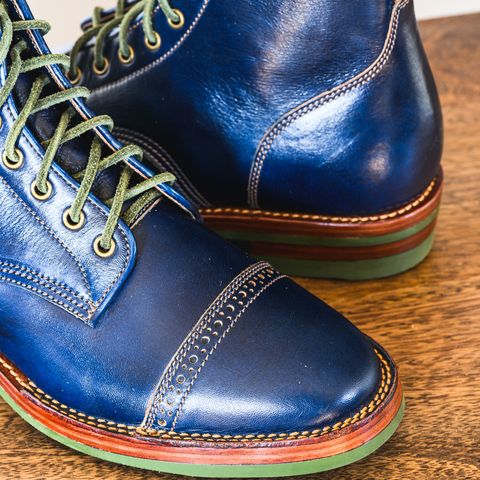 Jakkrabbits Officer Boots in Jakkrabbits Heritage Veg Tan Hand-Dyed Navy