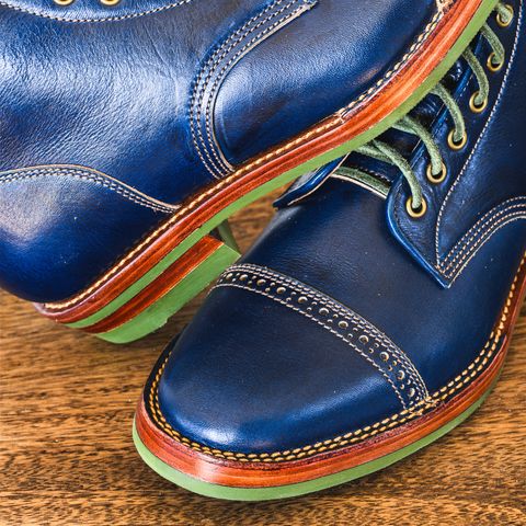 Jakkrabbits Officer Boots in Jakkrabbits Heritage Veg Tan Hand-Dyed Navy