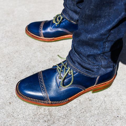 Jakkrabbits Officer Boots in Jakkrabbits Heritage Veg Tan Hand-Dyed Navy