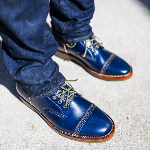 Jakkrabbits Officer Boots in Jakkrabbits Heritage Veg Tan Hand-Dyed Navy
