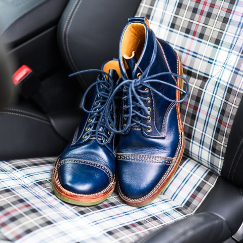 Jakkrabbits Officer Boots in Jakkrabbits Heritage Veg Tan Hand-Dyed Navy