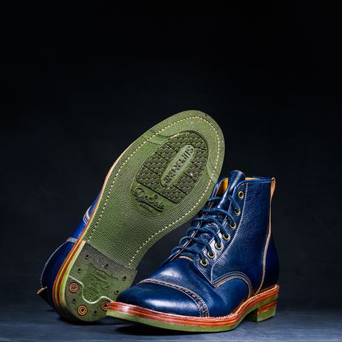 Jakkrabbits Officer Boots in Jakkrabbits Heritage Veg Tan Hand-Dyed Navy