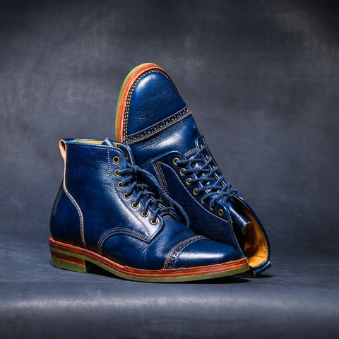 Jakkrabbits Officer Boots in Jakkrabbits Heritage Veg Tan Hand-Dyed Navy