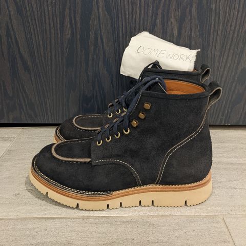 Jakkrabbits Moc Toe Boot in Horween Navy Chamois Roughout
