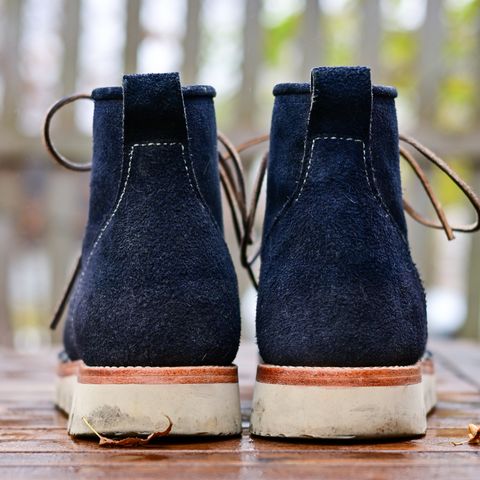 Jakkrabbits Moc Toe Boot in Horween Navy Chamois Roughout