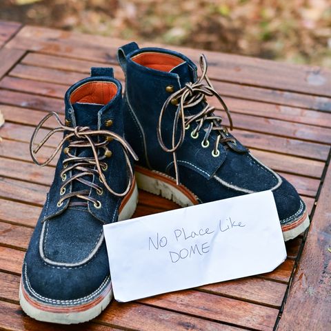 Jakkrabbits Moc Toe Boot in Horween Navy Chamois Roughout