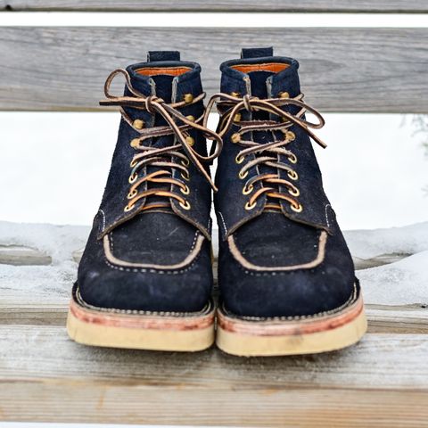 Jakkrabbits Moc Toe Boot in Horween Navy Chamois Roughout