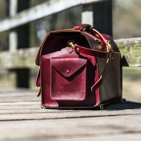 DIY Camera Satchel in Wickett & Craig Burgundy English Bridle