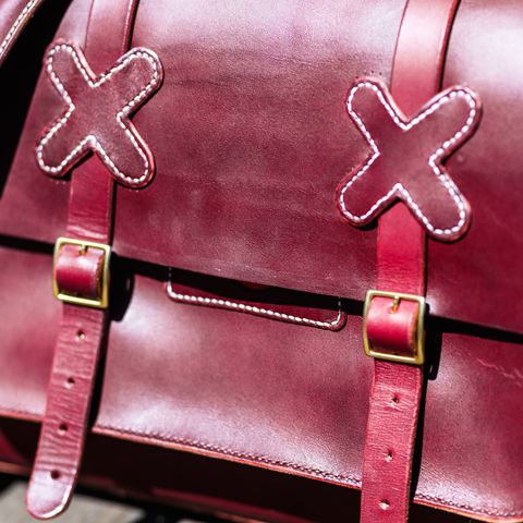 DIY Camera Satchel in Wickett & Craig Burgundy English Bridle