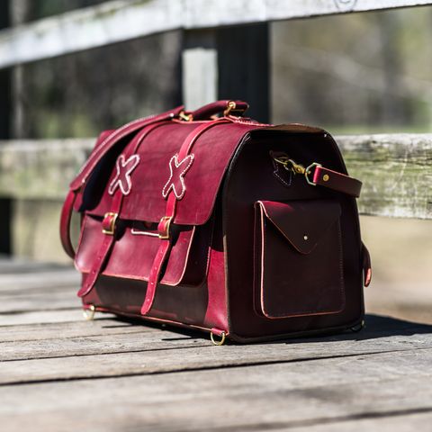 DIY Camera Satchel in Wickett & Craig Burgundy English Bridle