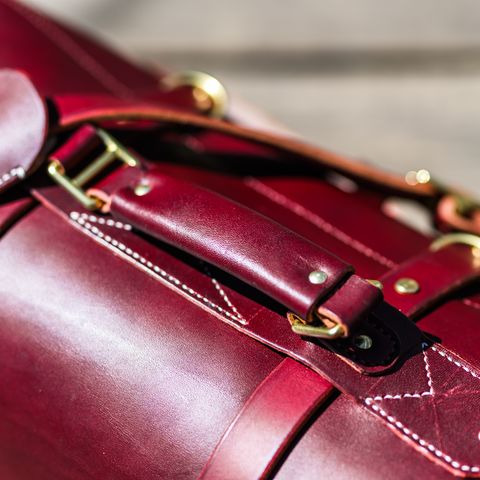 DIY Camera Satchel in Wickett & Craig Burgundy English Bridle