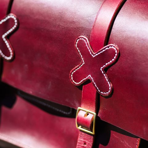 DIY Camera Satchel in Wickett & Craig Burgundy English Bridle