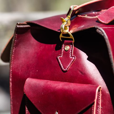 DIY Camera Satchel in Wickett & Craig Burgundy English Bridle