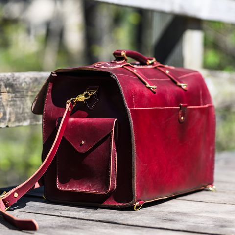 DIY Camera Satchel in Wickett & Craig Burgundy English Bridle