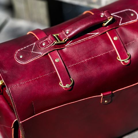 DIY Camera Satchel in Wickett & Craig Burgundy English Bridle
