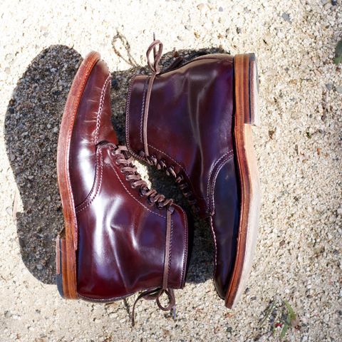 View photo of Alden Tanker Boot in Horween Color 8 Shell Cordovan