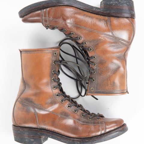 View photo of Willie's Handmade Boots Monkey Boot in Conceria Walpier Black Burro Whiskey