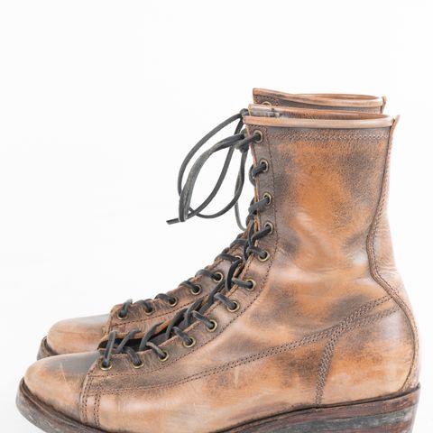 View photo of Willie's Handmade Boots Monkey Boot in Conceria Walpier Black Burro Whiskey