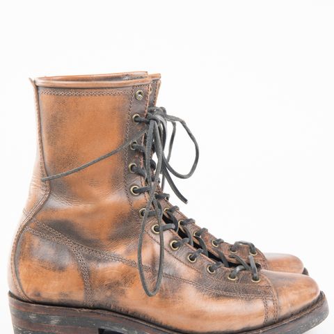 View photo of Willie's Handmade Boots Monkey Boot in Conceria Walpier Black Burro Whiskey